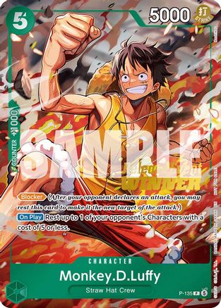 Monkey.D.Luffy (OP16 Release Event Winner) (P-135) - One Piece Promotion Cards Foil