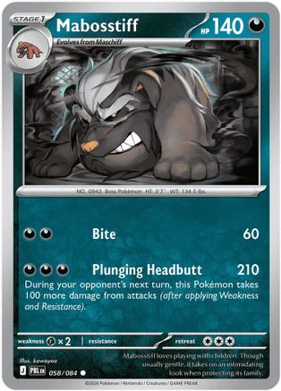 Mabosstiff (058) [ME05 Pitch Black] Reverse Holofoil - Common