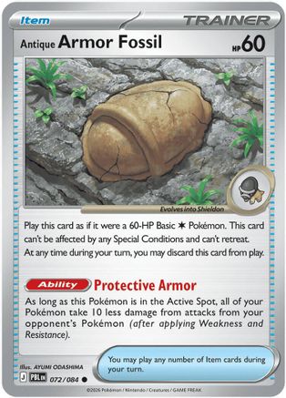 Antique Armor Fossil (072) [ME05 Pitch Black] Normal - Common