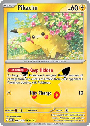 Pikachu (033/128) [ME 30th Celebration] Holofoil - None