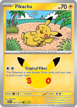 Pikachu (043/128) [ME 30th Celebration] Holofoil - None