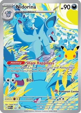 Nidorina (30th Celebration) (Pokemon Center Exclusive) (101) [ME Mega Evolution Promo] Holofoil - Promo
