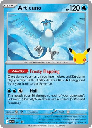 Articuno (30th Celebration) (097) [ME Mega Evolution Promo] Holofoil - Promo