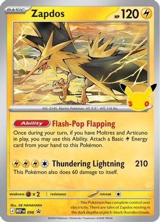 Zapdos (30th Celebration) (098) [ME Mega Evolution Promo] Holofoil - Promo