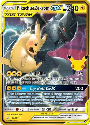 Pikachu & Zekrom GX (033/181) [ME 30th Celebration Classic Collection] Holofoil - Classic Collection