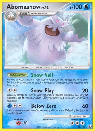 Abomasnow  - Reverse Holofoil Stormfront - Rare