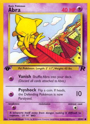Abra 049  - 1st Edition Team Rocket - Common