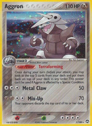 Aggron  - Holofoil Power Keepers - Holo Rare