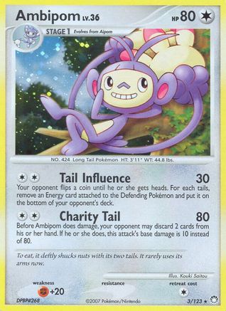 Ambipom (3/123) [Mysterious Treasures] Holofoil - Holo Rare