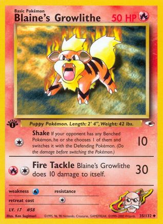 Blaine's Growlithe (035/132) [Gym Heroes] 1st Edition - Uncommon