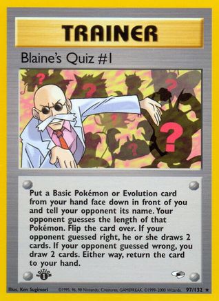 Blaine's Quiz #1 (097/132) [Gym Heroes] 1st Edition - Rare