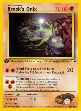 Brock's Onix (021/132) [Gym Heroes] 1st Edition - Rare