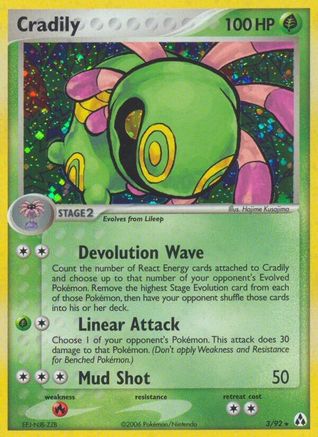 Cradily (3/92) [Legend Maker] Holofoil - Holo Rare
