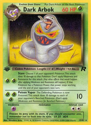 Dark Arbok (019/82) [Team Rocket] 1st Edition - Rare