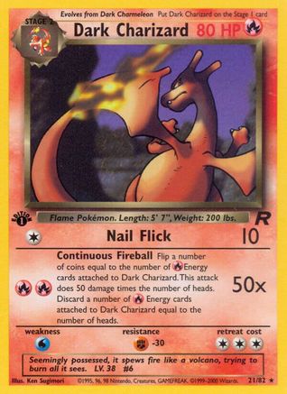 Dark Charizard (021/82) [Team Rocket] 1st Edition - Rare