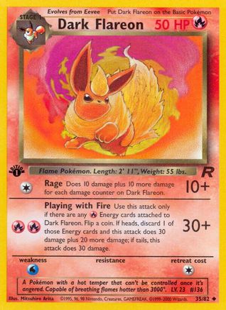 Dark Flareon (035/82) [Team Rocket] 1st Edition - Uncommon