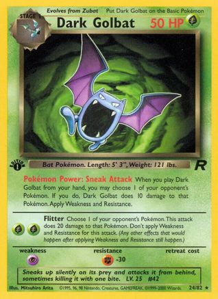 Dark Golbat (024/82) [Team Rocket] 1st Edition - Rare