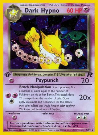 Dark Hypno (009/82) [Team Rocket] 1st Edition Holofoil - Holo Rare