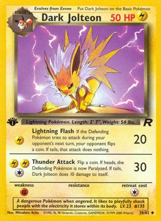 Dark Jolteon (038/82) [Team Rocket] 1st Edition - Uncommon