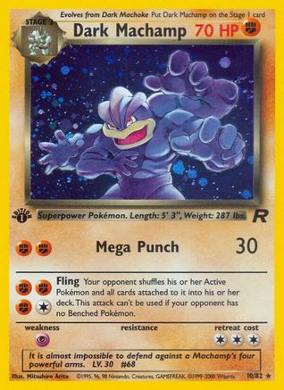 Dark Machamp (010/82) [Team Rocket] 1st Edition Holofoil - Holo Rare