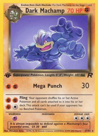 Dark Machamp (027/82) [Team Rocket] 1st Edition - Rare