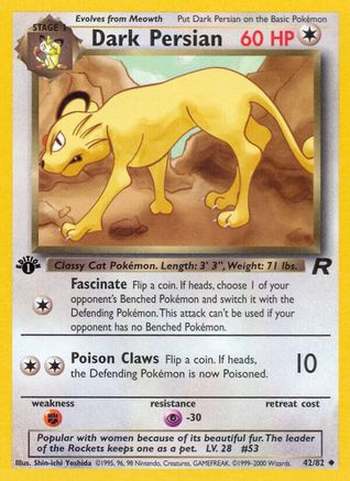 Dark Persian (042/82) [Team Rocket] 1st Edition - Uncommon