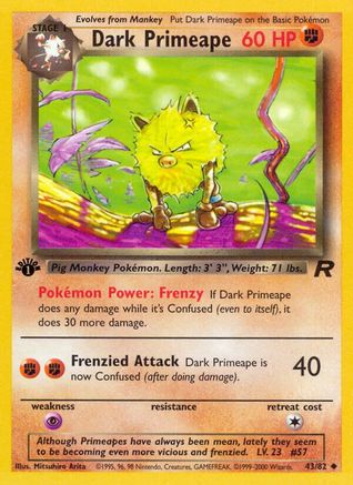 Dark Primeape (043/82) [Team Rocket] 1st Edition - Uncommon
