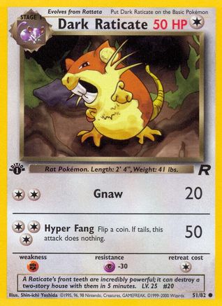 Dark Raticate (051/82) [Team Rocket] 1st Edition - Common