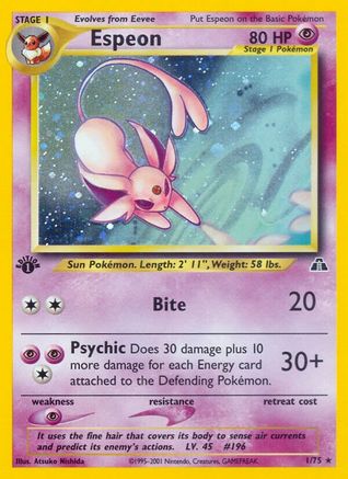 Espeon (1/75) [Neo Discovery] 1st Edition Holofoil - Holo Rare