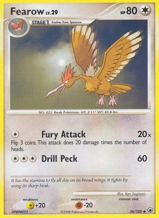 Fearow (36/100) [Majestic Dawn] Reverse Holofoil - Uncommon