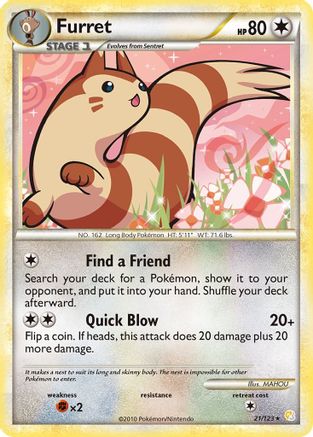 Furret (021/123) [HeartGold SoulSilver] Reverse Holofoil - Rare