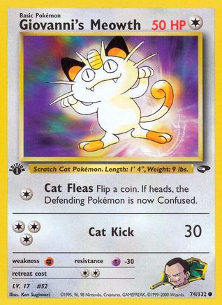 Giovanni's Meowth (074/132) [Gym Challenge] 1st Edition - Common