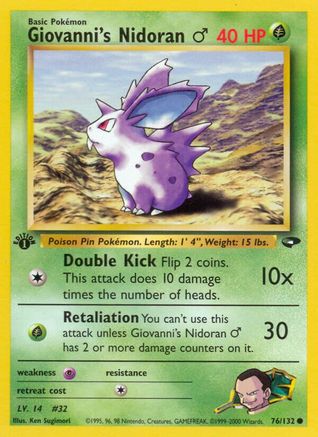 Giovanni's Nidoran M (076/132) [Gym Challenge] 1st Edition - Common