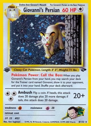 Giovanni's Persian (008/132) [Gym Challenge] 1st Edition Holofoil - Holo Rare