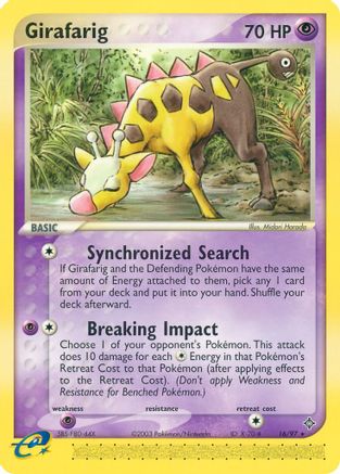 Girafarig (016/97) [Dragon] Reverse Holofoil - Rare