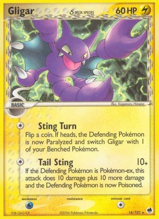 Gligar (Delta Species) (016/101) [Dragon Frontiers] Reverse Holofoil - Rare