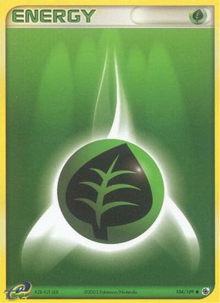 Grass Energy (104/109) [Ruby and Sapphire] Reverse Holofoil - Common