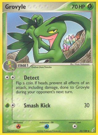 Grovyle (032/100) [Crystal Guardians] Reverse Holofoil - Uncommon