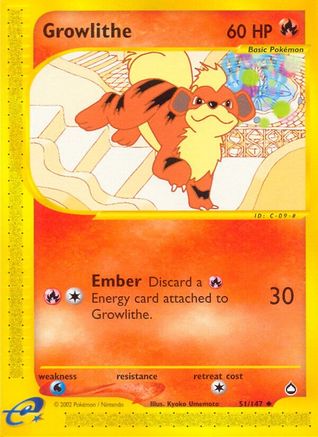 Growlithe (51/147) [Aquapolis] Normal - Uncommon