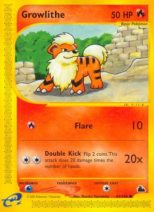 Growlithe (62/144) [Skyridge] Reverse Holofoil - Common