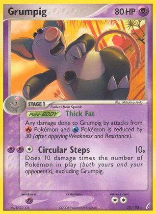 Grumpig (20/100) [Crystal Guardians] Reverse Holofoil - Rare