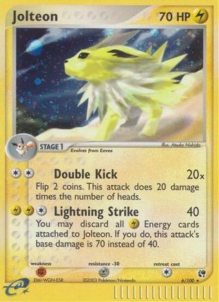 Jolteon (6/100) [Sandstorm] Holofoil - Holo Rare