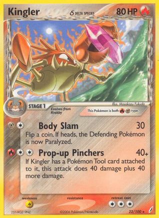 Kingler (Delta Species) (22/100) [Crystal Guardians] Reverse Holofoil - Rare