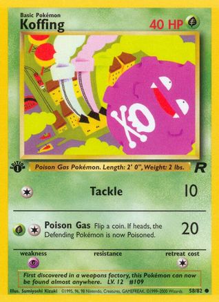 Koffing (058/82) [Team Rocket] 1st Edition - Common