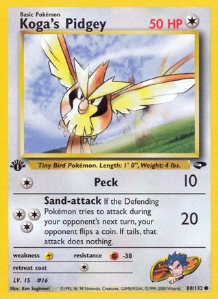 Koga's Pidgey (080/132) [Gym Challenge] 1st Edition - Common