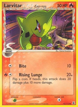 Larvitar (Delta Species) 073  - Reverse Holofoil Delta Species - Common