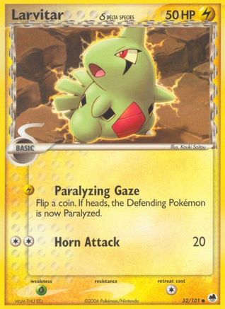 Larvitar (Delta Species) (052/101) [Dragon Frontiers] Reverse Holofoil - Common