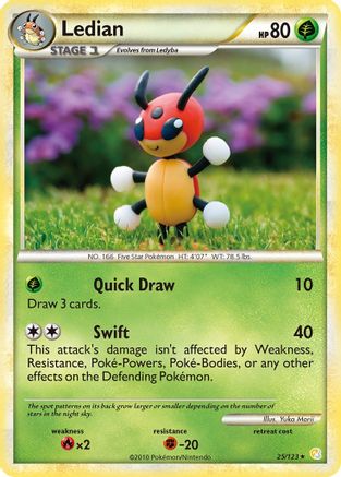 Ledian 025  HeartGold SoulSilver - Rare