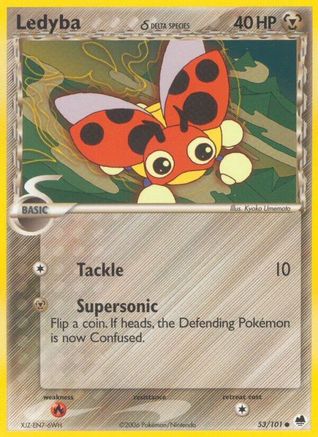 Ledyba (Delta Species) 053  - Reverse Holofoil Dragon Frontiers - Common