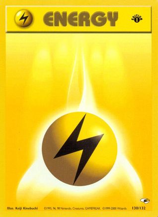 Lightning Energy 130  - 1st Edition Gym Heroes - Common